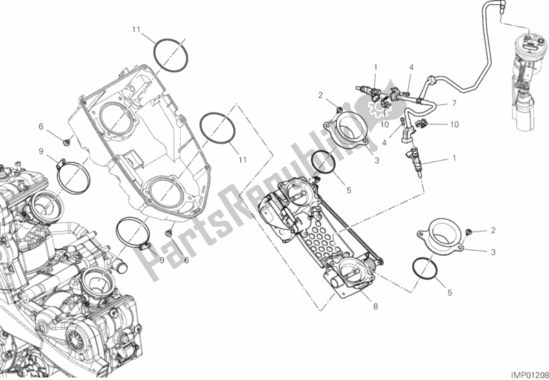 Wszystkie części do Korpus Przepustnicy Ducati Multistrada 950 S USA 2020